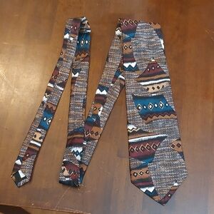 Dimitrius Abstract Geometic Multicolor Print Made in USA Silk Tie Mens Necktie